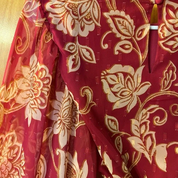 Flying Tomato Red and Cream Floral Dress - Picture 4 of 4